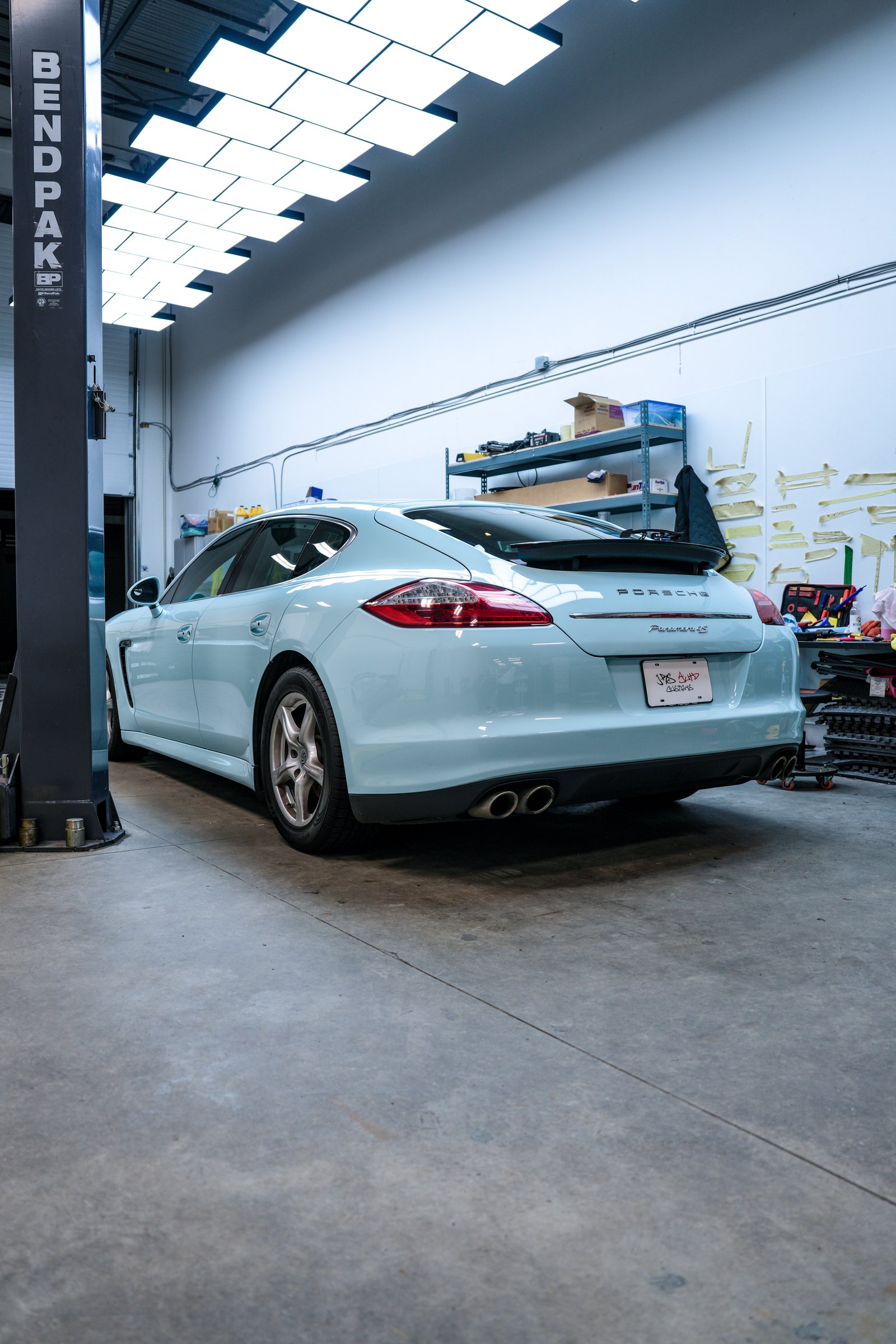 Older Porsche Panamera — Glacier Blue Color Change