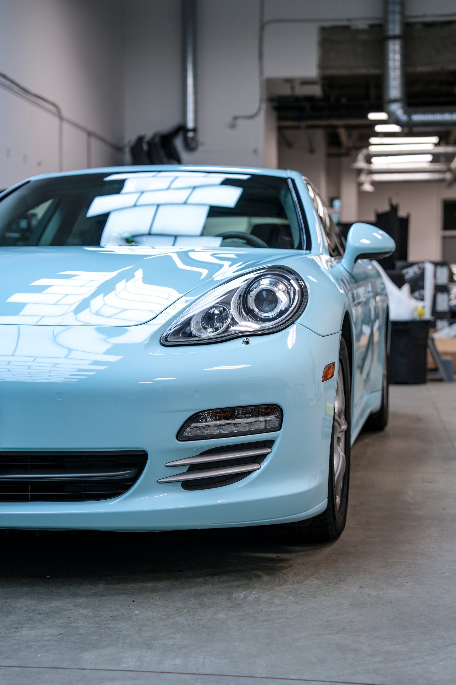 Older Porsche Panamera — Glacier Blue Color Change