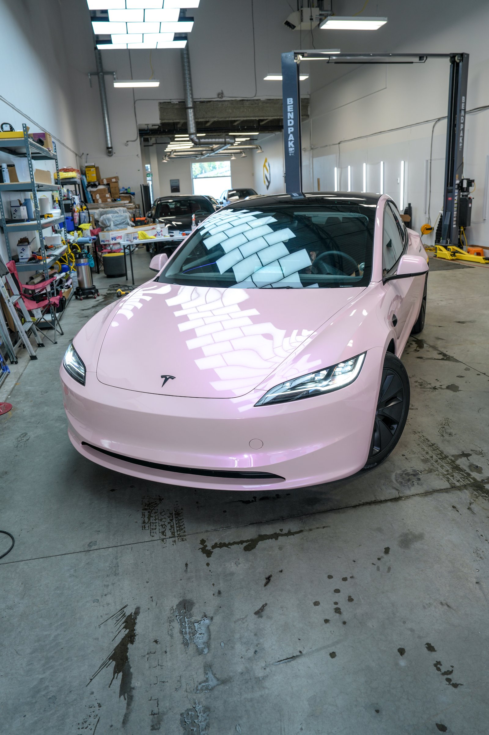 Tesla Model 3 — Dream Rouge Pink Color Change