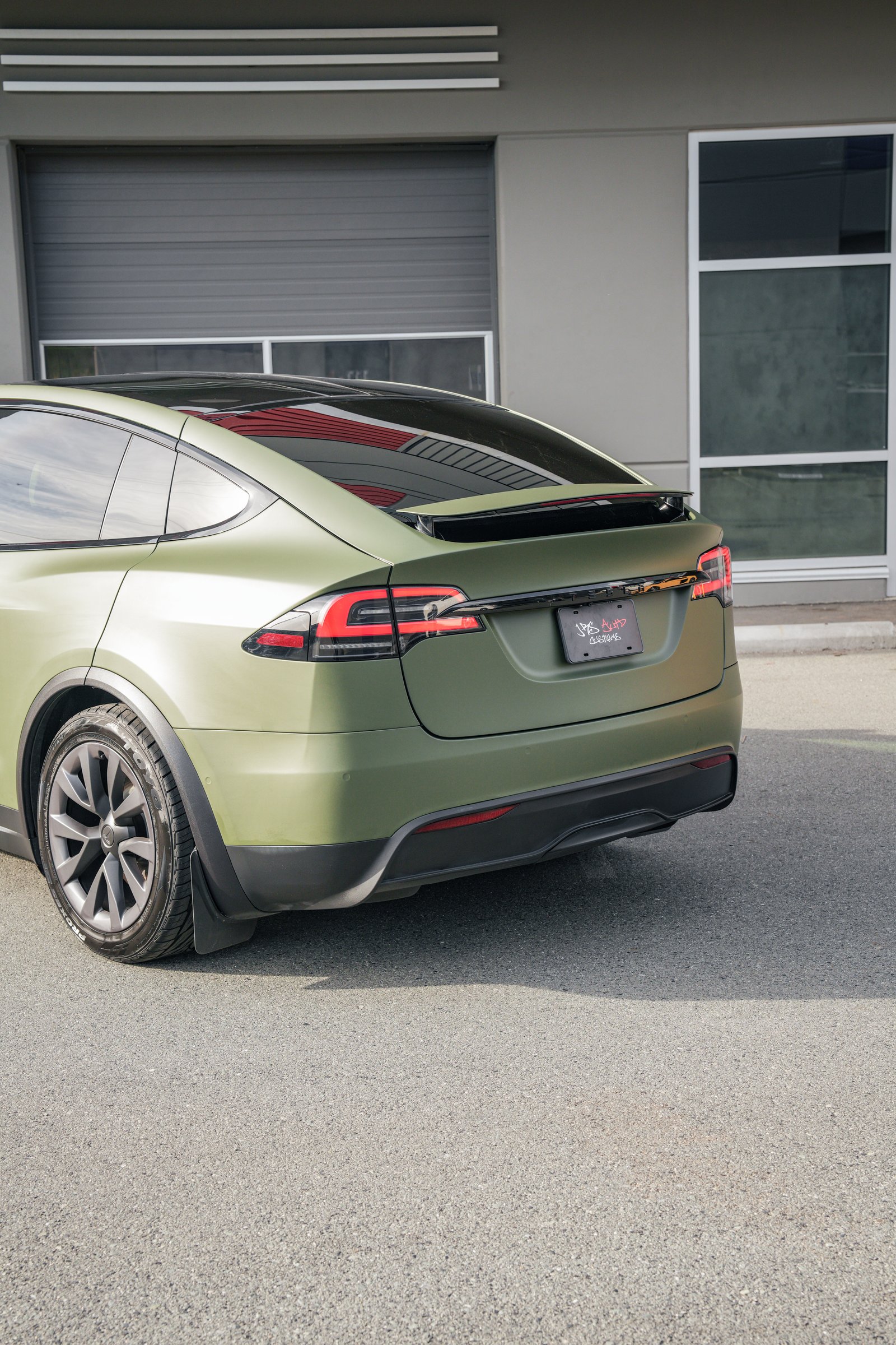 Tesla Model X — Matte Army Green Color Change