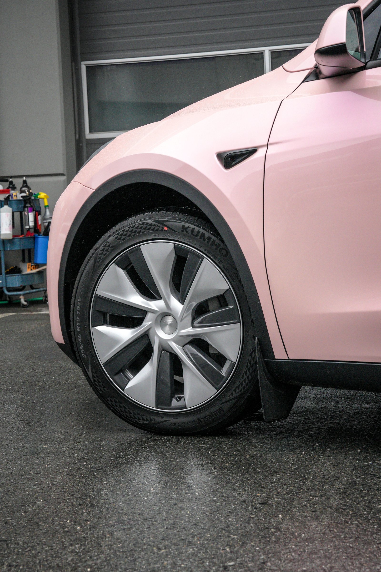 Tesla Model Y — Dream Rouge Pink Color Change